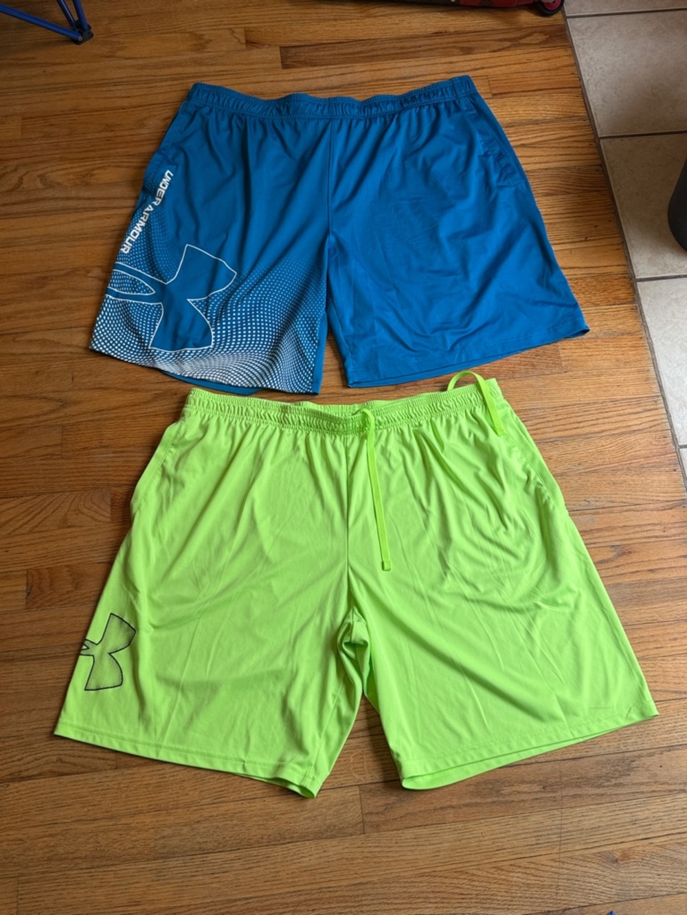 Under Armour Men’s Athletic Shorts - Bright Blue & Neon Green